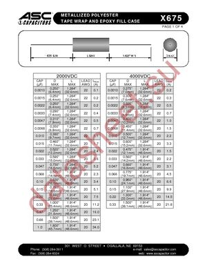 X675-.0047-10-6000 datasheet  